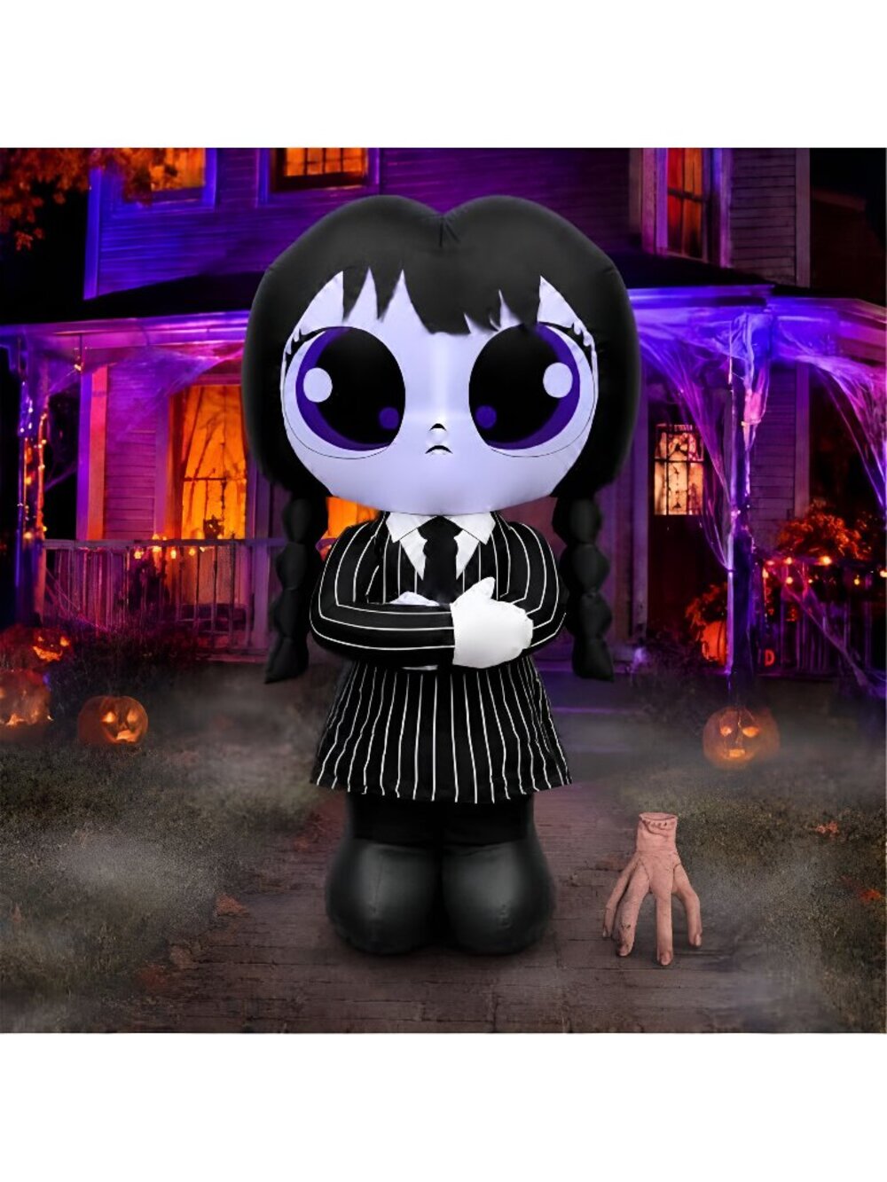 5FT Halloween Inflatable School Uniform Witch Blow Up Decorations with LEDs